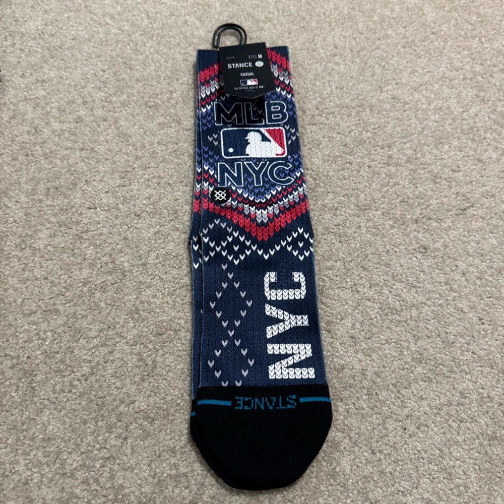 New York City Yankees MLB Stance Crew Socks Blue Red NWT-Medium (M6-8.5)